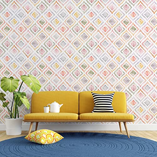 Image of DWELLSINDIA Multicolor Squre Self Adhesive Peel and Stick PVC Wallpaper Waterproof, Scratch Resistant (Multicolor Squre)