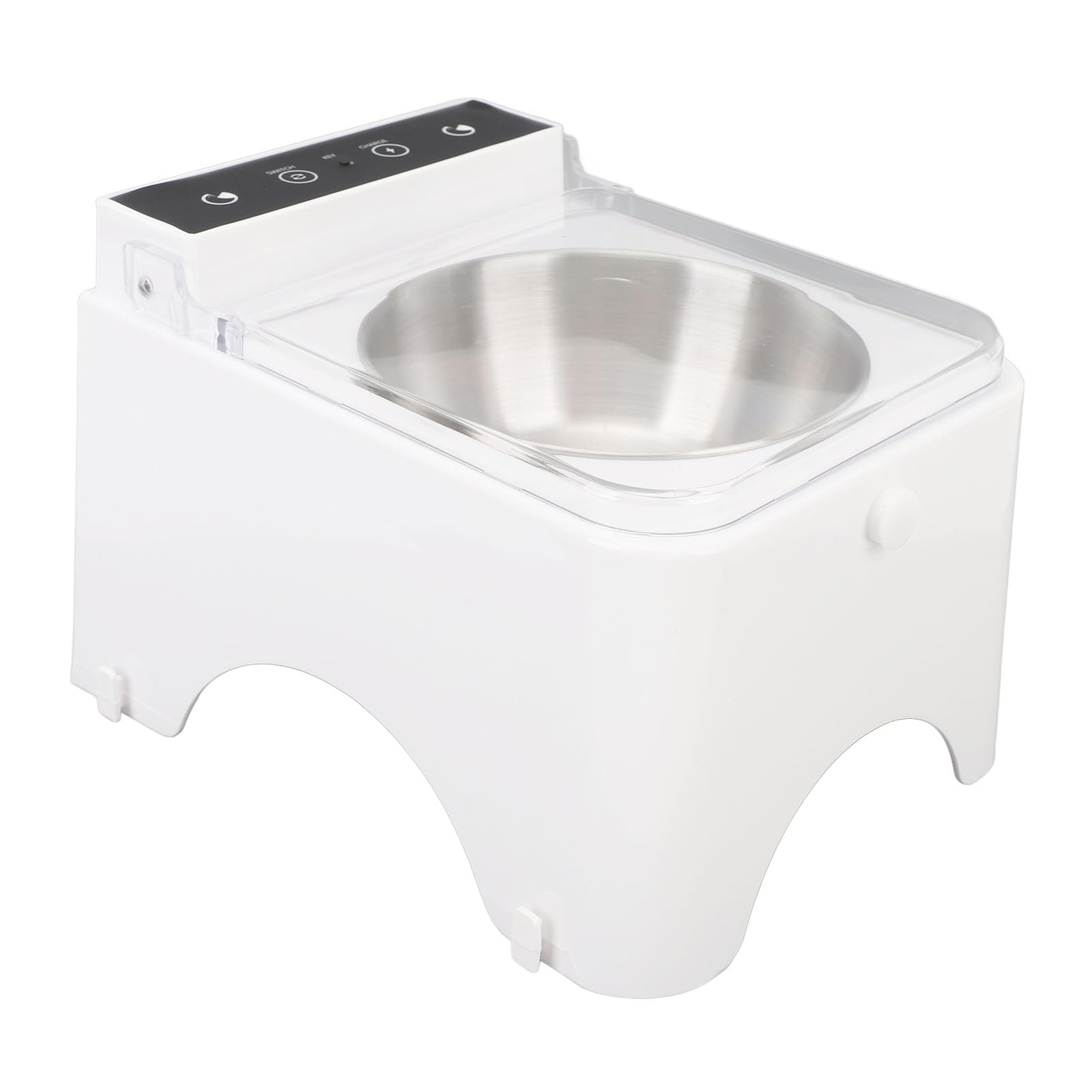 Ciotola per Mangiatoia Automatica per Cani e Gatti, Design Igienico Rialzato Interni Domestici, Elegante Coperchio Trasparente, Mangiatoia Gatti con Rilevamento Automatico Promuovere