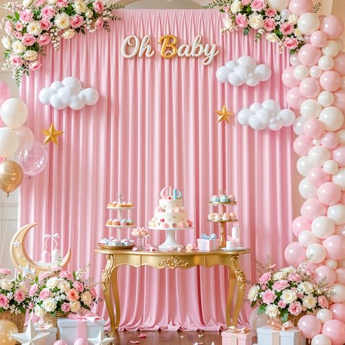 Cortinas Fondo Fotográfico 10x10FT Rosa, 2 Paneles miniatura 7