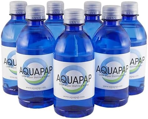 AQUAPAP 12 Ounce 8 Pack Vapor Distilled CPAP Water | 1-2 nites pe...