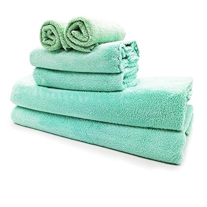 Nockchawon 6-teiliges Badetuch-Set, Mikrofaser, Korallensamt-Handtuch, 2 Badetücher, hohe Saugfähigkeit und langlebig…