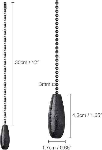 Miniatura 10 de Dotlite Extensor de cadena para ventilador de techo 2 cadenas de extensión decorativas de madera 12 pulgadas de iluminación y ventilador con cuentas