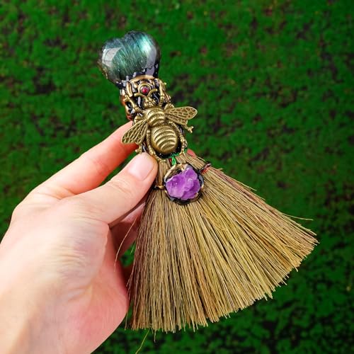 RJINGSHI Natural Labradorite Magic Broom...
