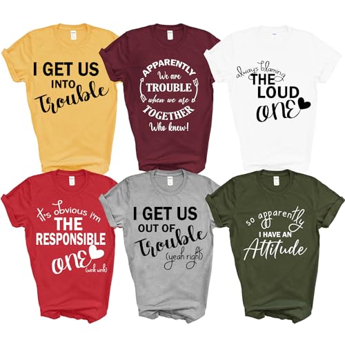 Get Into Trouble Matching BFF Shirt, Out of Trouble, Best Friend Vacation T-Shirt, Girls Trip Shirt, Bachelorette, Birthday, Party Group