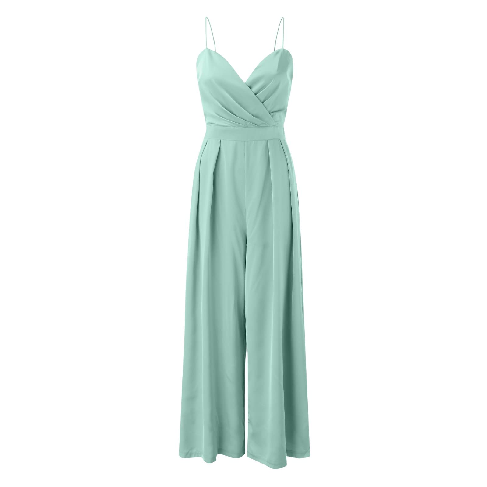 Jumpsuit Donna Elegante Da Sera Jumpsuit Tutina Tute Larghe a Gamba Larga Tuta Lunga Abito Senza Maniche Jumpsuit Retro Pantaloni Larghi Jumpsuit Cocktail Overall Cerimonia Con Maniche Corte