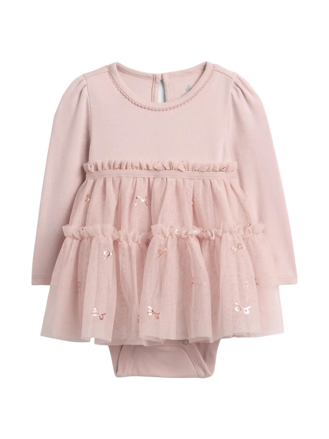 

                                                    GAP Baby Girls Long Sleeve Tulle dress Dull Rose 1