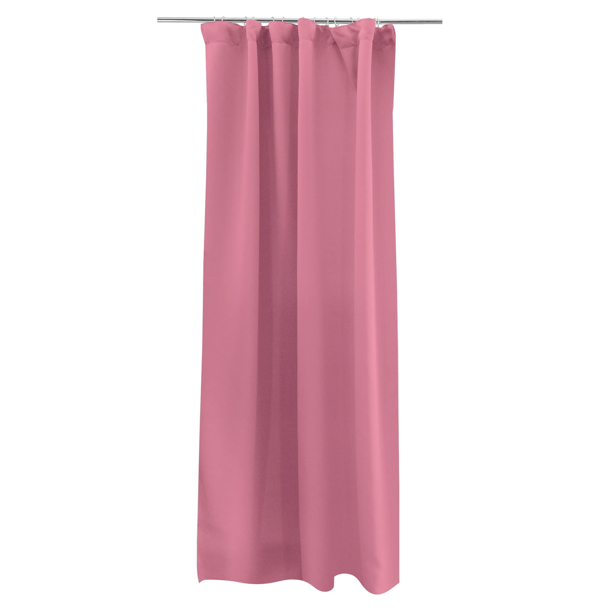 Victoria M. Aurora Verdunkelungsvorhang Blickdicht Thermovorhang mit Kräuselband, für Gardinenstangen und -schienen 140 x 245cm, Rosa
