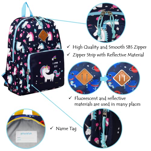 Powofun Kids Backpack School Bag Children Water-Resistant Cute Cartoon Travel Rucksack Backpack For Kindergarten Boys Girls With Chest Buckle One_Size #TOP3