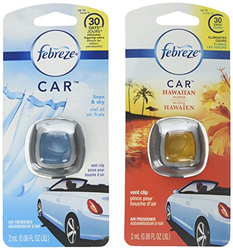 Image of Febreze Car Vent Clip Air Freshener, Hawaiian Aloha 4 Pack