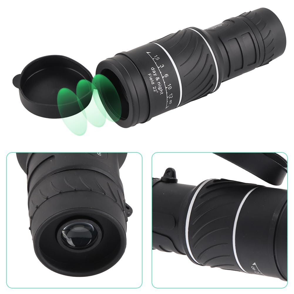 Télescope Monoculaire, HD 40x60 Poche Vision Nocturne Longue Vue Focalisatio Film Vert Portable BAK4 Prisme FMC étanche Jumelles L'observation Oiseaux Chasse Camping Randonnée Voyage Tourisme Pêche