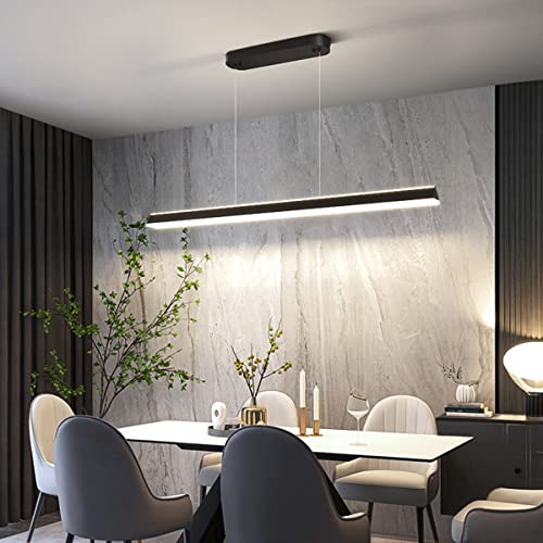 Lustre table à manger LED suspendu linéaire marron 100cm dimmable