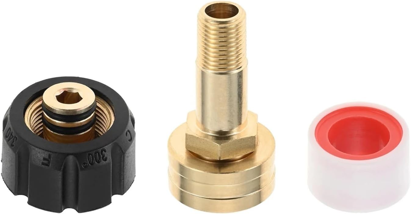 M22-14mm to 3/4" Garden Hose Adapter | Brass & Polymer Connector for Pressure Washer Spray Guns | Secure Water Hose Link Fitting