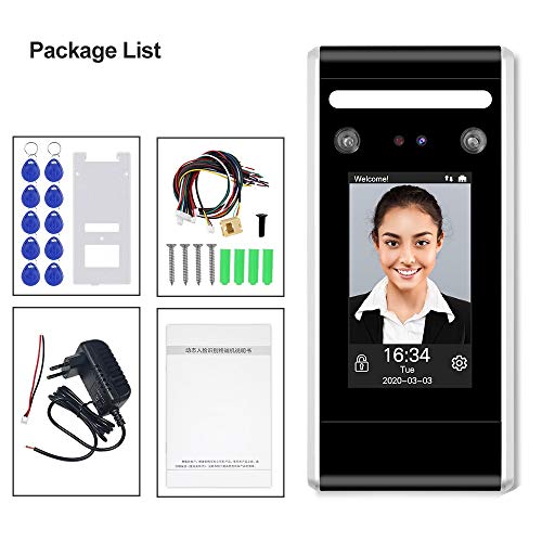 LIBO WiFi Dynamic Facial Access Control Time and Attendance Machine Biometric Infrared Face Recognition Time Clock TCP/IP Network USB Download/Upload with 125KHz/13.56MHz RFID Key fobs (DT60-WK) - Thumbnail 5