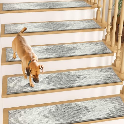 Marches d'escalier antidérapantes et super absorbantes en chenille lavable
