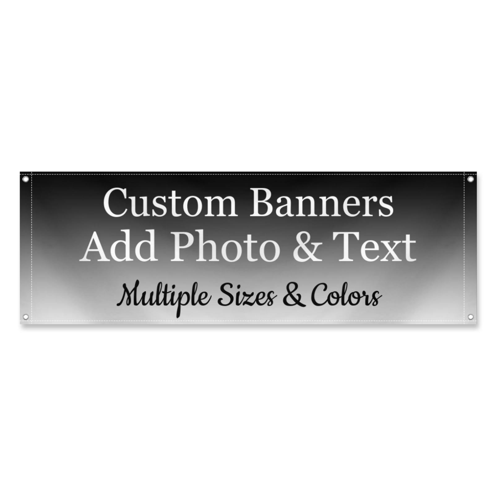 Personalised Banners Photo Text Logo Print Custom Funny Flag, 4 Eyelets
