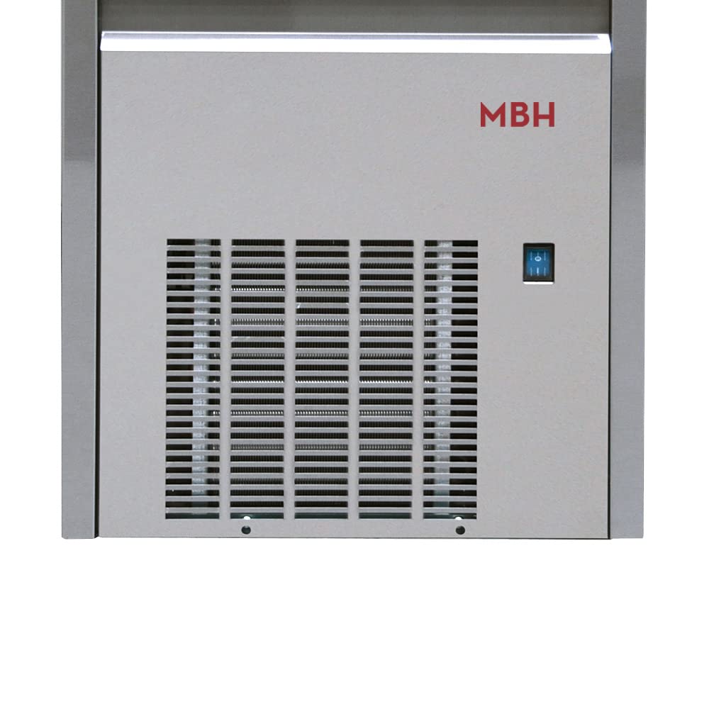 MBH - Macchina del ghiaccio professionale 43kg/24h per ristorazione. Fabbricatore di ghiaccio a cubetti con condensazione ad aria per bar e ristorante.