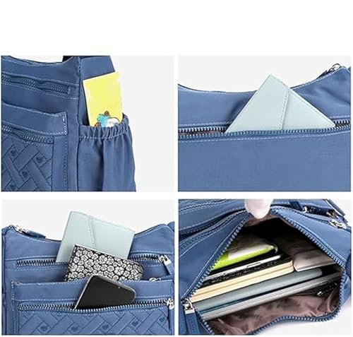 Apparent Shoulder Bag, Large Capacity Waterproof Nylon Shoulder Messenger Multi Compartments Ladies Travel Handbags Purse4