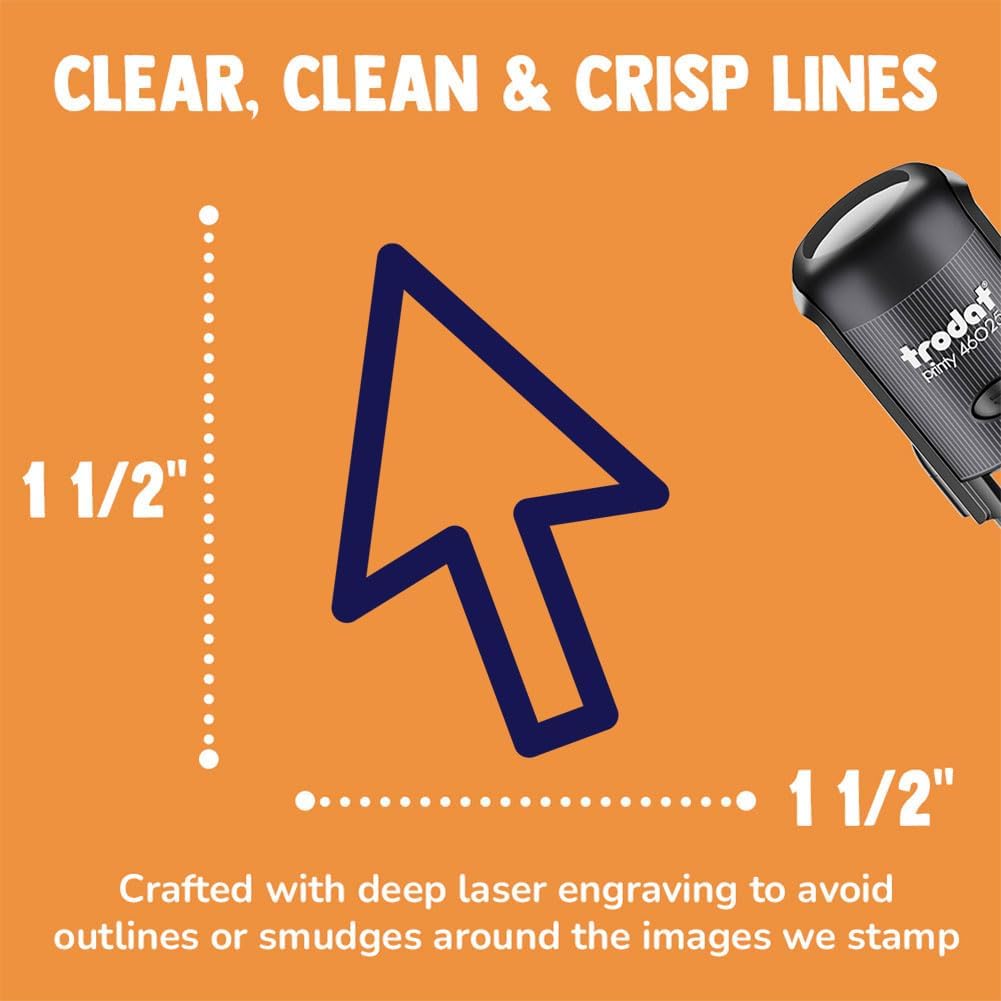 Computer Mouse Arrow Self-Inking Rubber Stamp Ink Stamper for Stamping Crafting Planners - 1-1/2 Inch Large - Blue Ink