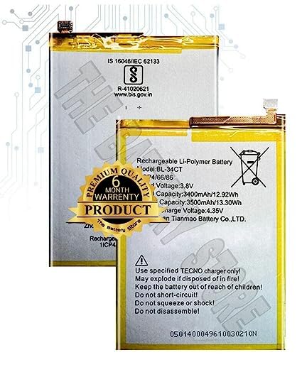 Image of THE BATTERY STORE Original BL-34CT Battery for Tecno Camon i4 / Camon -iSky3 / KB3 / CB7 / CB7J / KB7 / KB7J Battery with 6 Month Warranty**** (PPP48)