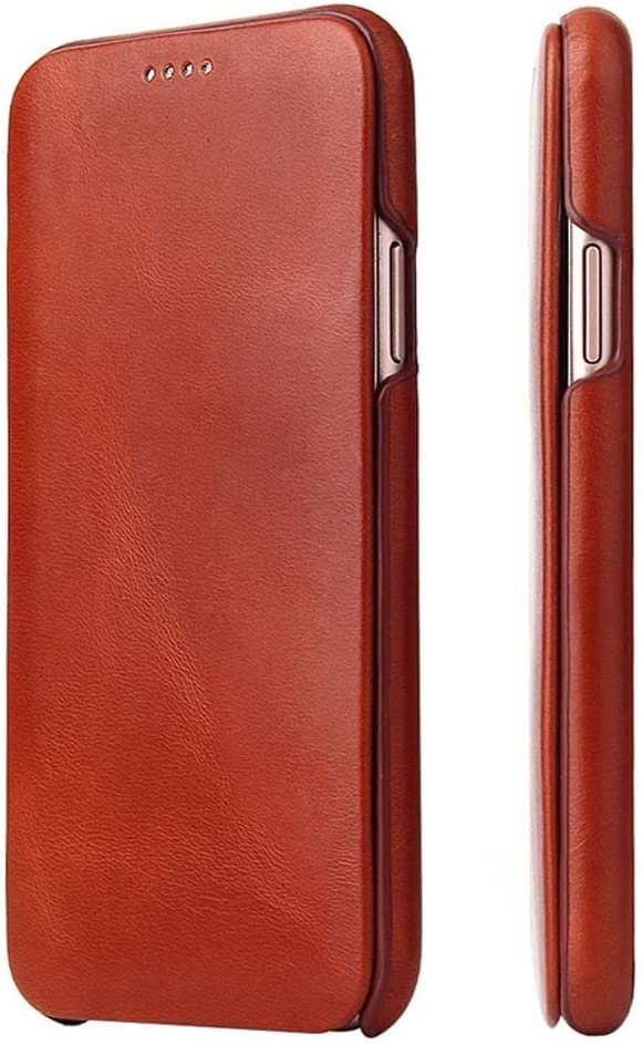 Funda de cuero genuino para iPhone 13 estilo libro ideal para la oficina y viajes