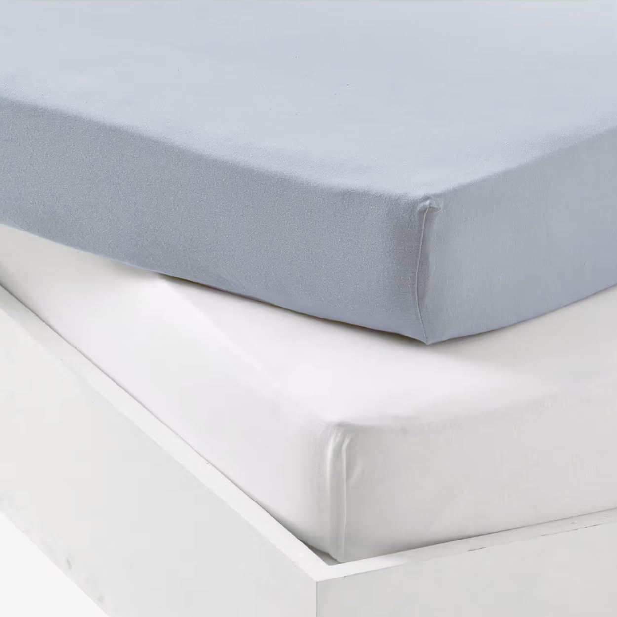 Mon PTIT Dodo Set of 1 PU Underlay + 1 Fitted Sheet White/Light Blue 60 x 120 cm