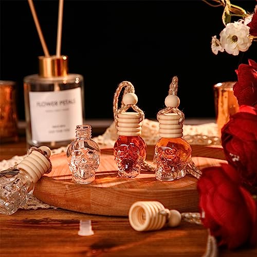 Image of BBTO 50 Pcs Hanging Car Freshener Car Diffuser Bottles Empty Glass Perfume Bottle Freshener Diffuser Bottle Pendant for Essential Oil Fragrance Aromatherapy Ornament (Clear)