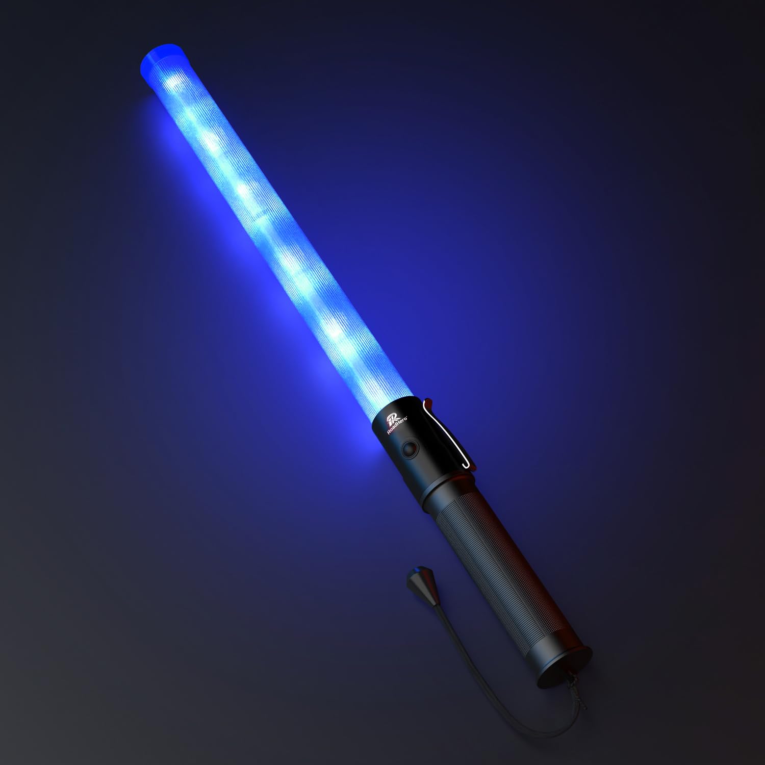 RoadHero 1 Pack 21 Inch LED Traffic Wand with 2 Flashing Modes, Blue