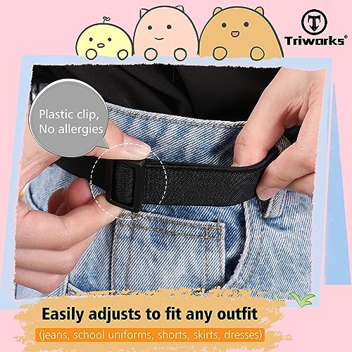 Kids Elastic Adjustable Belts for Girls Easy Buckle Flat Buckle Stretchy Belt for Kids Boys Girls3