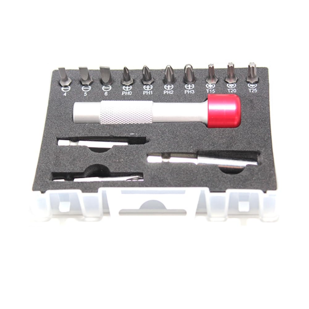 UDSKNV[KSL Professional Manual Drilling Screwdriver Set 14pcs with Aluminum Handles Repair Kit