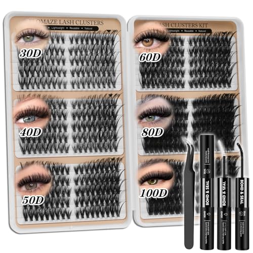 Lash Clusters Kit 530 pcs 30D–100D Individual Lashes 0.07mm Soft ...