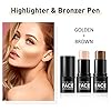 Focallure-2-Pcs-Contour-Foundation-Stick-Highlighter-Bronzer-Pen-Face-Brightens-Shades-Pencil-Highlighting-Shade-Longwear-Makeup-Highlight-Bronzer-Shaping-Trimming-Stick-FA01-19068-24 FOCALLURE 2 Pcs Contour Foundation Stick, Highlighter & Bronzer Pen, Face Brightens & Shades Pencil, Highlighting Shade Longwear Makeup, Highlight Bronzer Shaping Trimming Stick,Neutral