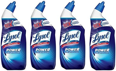 Lysol Power Toilet Bowl Cleaner, 24 Ounce, 10X Cleaning Power (Pack of 4)