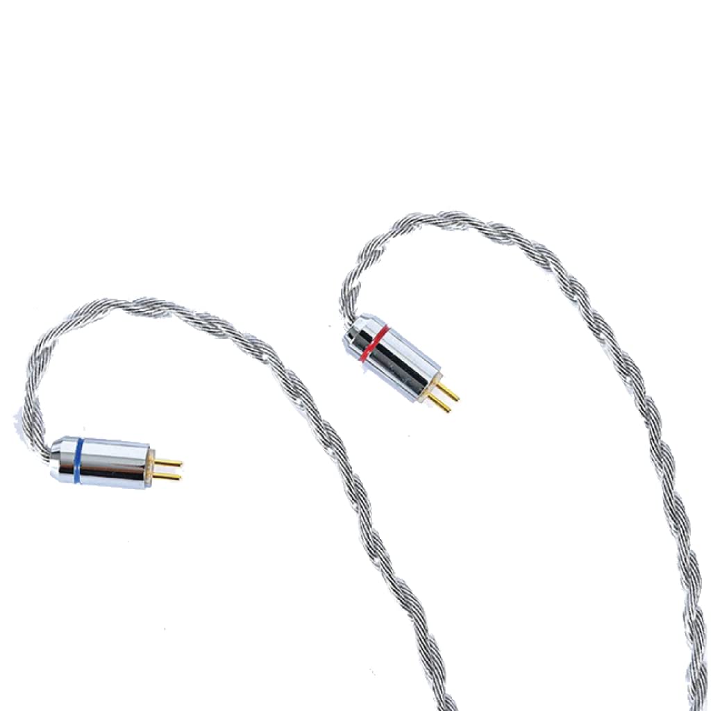 Concept Kart Xinhs 0.75MM QDC Upgrade Cable With Balanced 4.4MM Plug for IEMs, 4 Core Graphene Alloy Silver-Plated Earphone Upgrade Cable for Tripowin, BLON, Kbear, Moondrop (0.75MM QDC To 4.4MM)