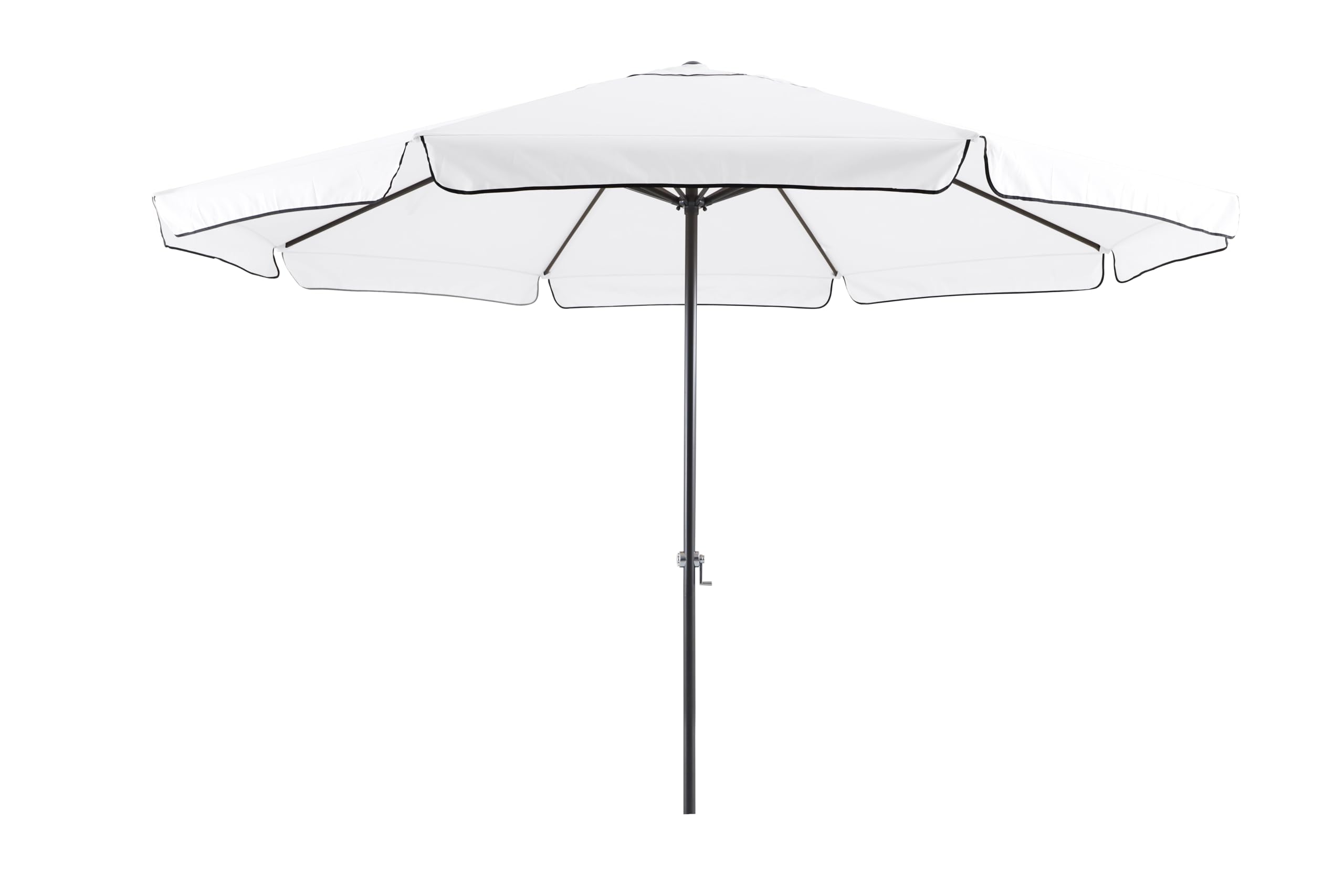 METRO Professional Tarrington House Parasol Mérida, Color Blanco, Mástil de Aluminio, 4 Metros, UV50+, con Manivela, para Hostelería