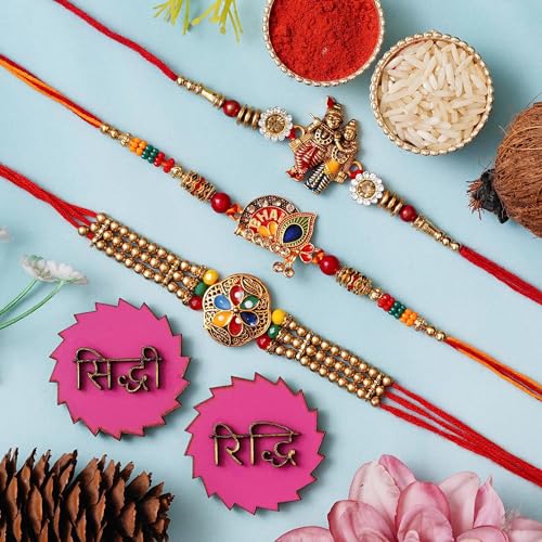 Webelkart Premium 3 Rakhi For Bhaiya Bhabhi And kids With Ridhi Shidhi | Rakhi For Bhabhi with Beautiful Rakshabandhan Greetings Card|Bhabhi Lumba Rakhi| Krishna Rakhi/Rakhi Gifts Rakhi For Brother (B0CC9BFF6F) Amazon Price History, Amazon Price Tracker