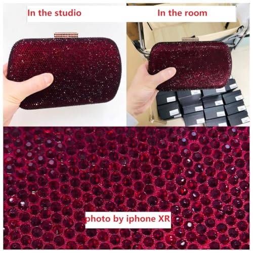 Image of Boutique De FGG Mini Rhinestone Clutch Purse,Evening Bags and Clutches for Women Formal,Crystal Clutch Bag Wedding Handbags