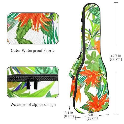JRHEJTHH Durable Ukulele Bag Water Resistent Ukulele Case with Adjustable Shoulders for 21 23 24 inch Thick Padding Tropical Plant - Les Beatles, Paul McCartney, John Lennon, RIngo Starr, George Harrison JRHEJTHH Durable Ukulele Bag Water Resistent Ukulele Case with Adjustable Shoulders for 21 23 24 inch Thick Padding Tropical Plant – Image 5