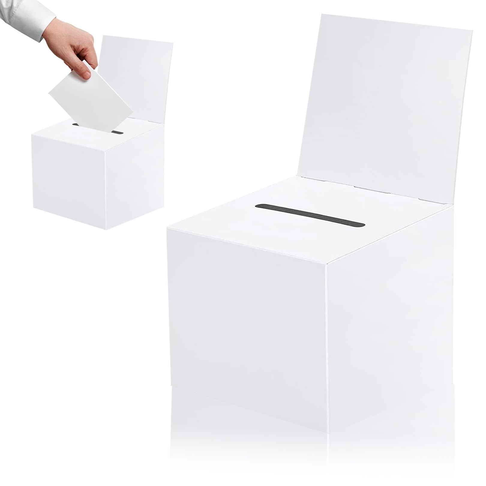 Urna, buzón de sugerencias, urnas plegables de cartón, cajas de tarjetas de retroalimentación, con cabezales extraíbles ranurados, para donaciones, votación de caridad, recaudación de fondos, fiesta