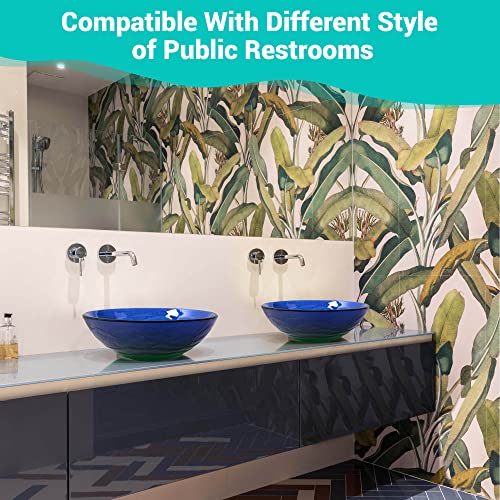 Aquaterior 80GSK009-420RND-0304 16.5 Inch Tempered Glass Round Bathroom Vessel Sink Above Counter Top Mount Vanity Bowl Basin thumb #1