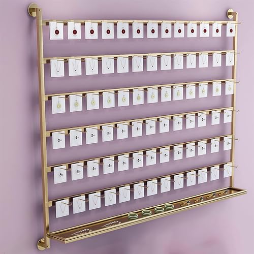 Organizador de Joyas de Pared con Ganchos, Expositor Colgante Que Ahorra Espacio para Pendientes, Collares, llaveros y Calcetines, diseño de Metal Duradero para Uso doméstico y minorista.