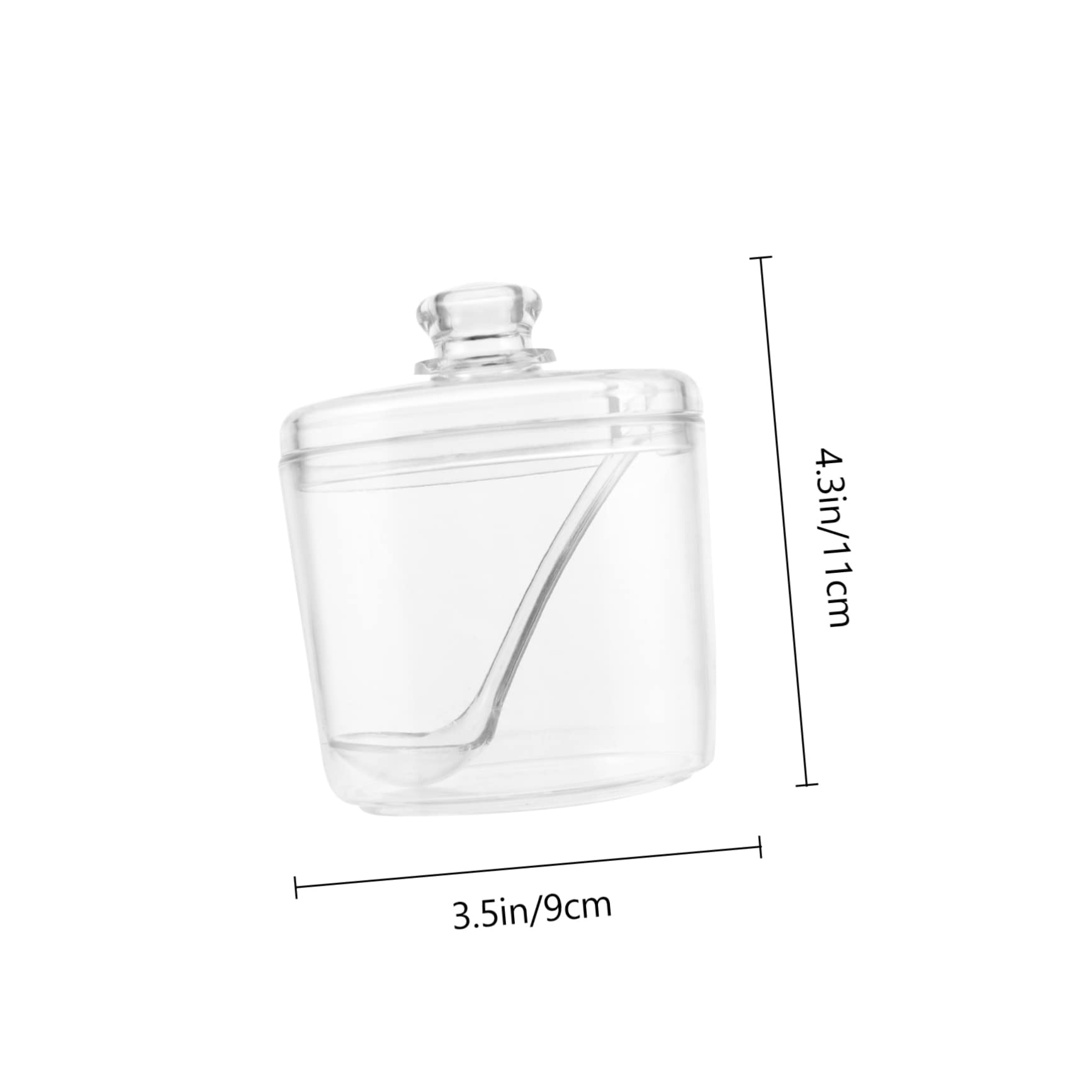 FUNOMOCYA 2pcs Spice Jar Fermenting Kitchen Condiment Bottles Sugar Condiment Jars with Spoons Salt Container Storage Boxes with Lids Seasoning Jar Pot Shakers Acrylic Plastic Transparent