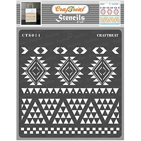 CrafTreat Aztec Borders Reusable Painting Stencils Cover