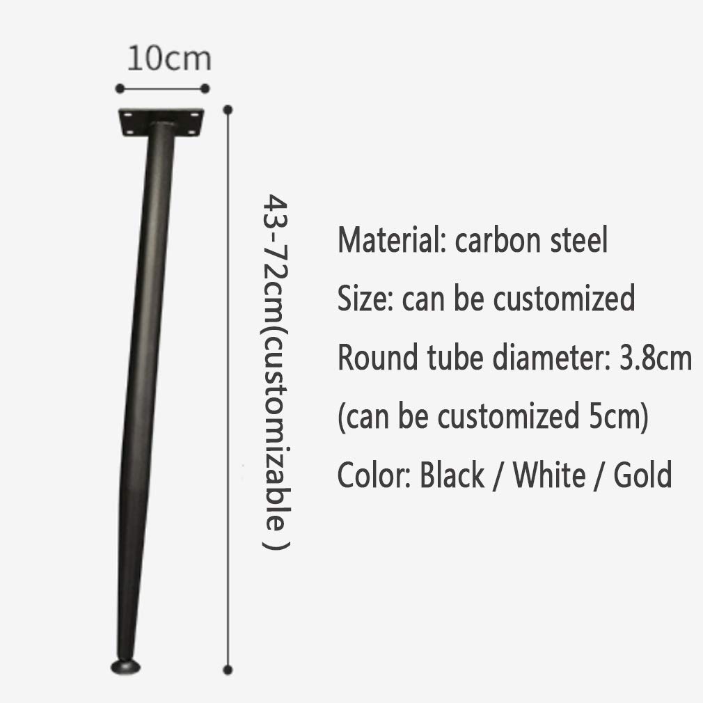 Regulowane metalowe nogi stołowe zestaw 4 mebli do kawy jadalni biurko komputerowe wysokość 43 72 cm konfigurowalne zawiera akcesoria instalacyjne (złote 72 cm)