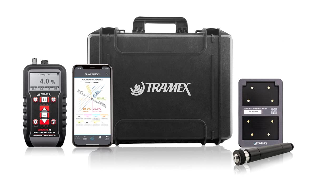 TramexConcrete Determinator Tech Kit CDTK | Concrete Moisture Meter CMEX5 & Probe CMP with Hard Case for Measuring In-situ Moisture Content in Concrete Flooring & Slabs