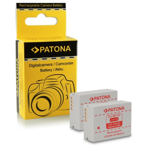 2x Batería NB-10L para Canon PowerShot G15 | PowerShot G1X | PowerShot SX40 HS | PowerShot SX50 HS