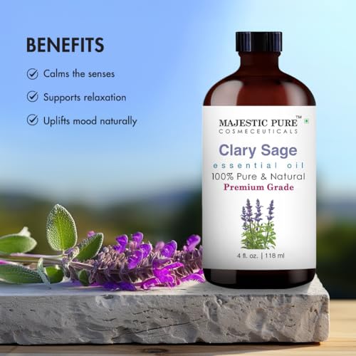 Image of Majestic Pure Clary Sage Essential Oil for Diffuser - 4 Fl Oz