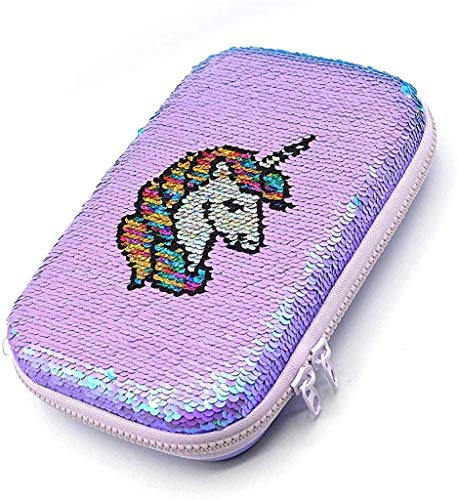 Prezzie Villa EVA Designer Unicorn Mermaid Scale Colour Changing Large Capacity Pencil Case for Kids ( Random Colour )
