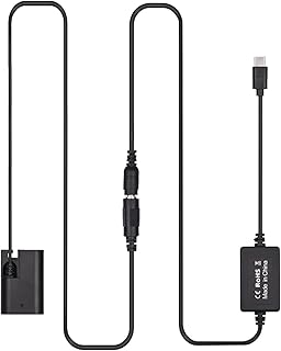 Galori Cabo USB tipo C PD para DR-E6 Bateria fictícia DC Acoplador LP-E6N Substituição para Canon EOS 60D 70D 80D 5DS R 5D Mark IV III 5D4 5D3 5D2 II