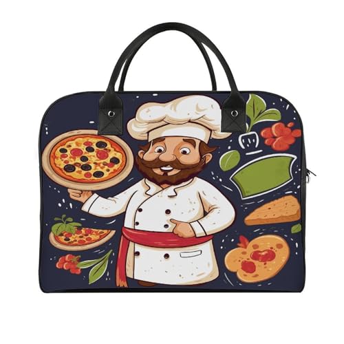 Bolsa Chef Pizza Tote con cremallera y correa ajustable miniatura 1