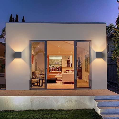 Klighten 2 Stücke Aussenlampe mit Austauschbarer G9 LED Lampe Warmweiß 3000K, Aluminium LED Wandleuchte Innen/Aussen Einstellbar Abstrahlwinkel Außenwandleuchten für Wohnzimmer Garten, Anthrazit 6
